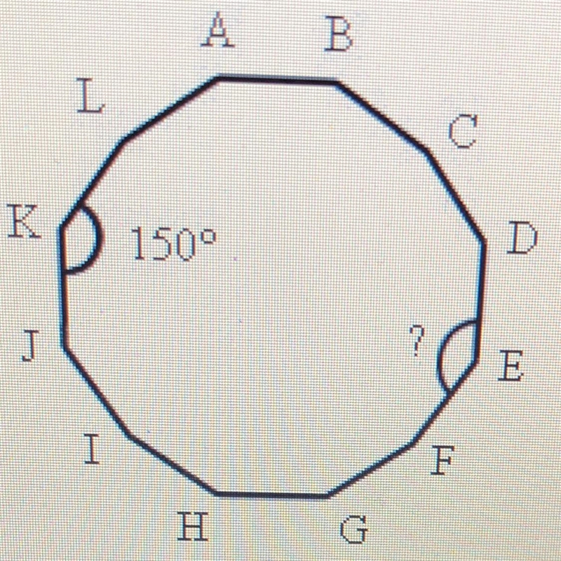 PLS HELP IM TIMED!! The polygon given below is a regular dodecagon. What is the measure-example-1