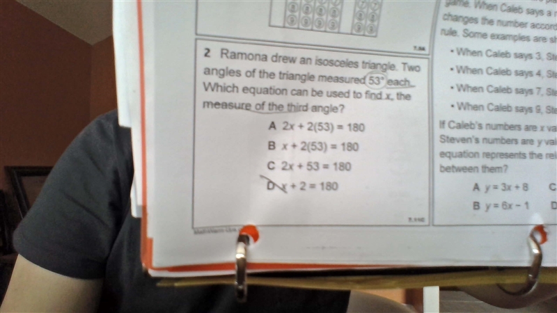 Ramona Drew an isosceles triangle angles from the triangle measures 53 degrees each-example-1