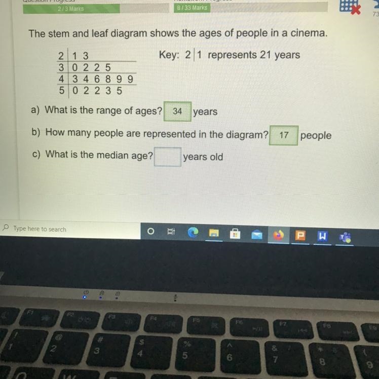 What is the median age-example-1