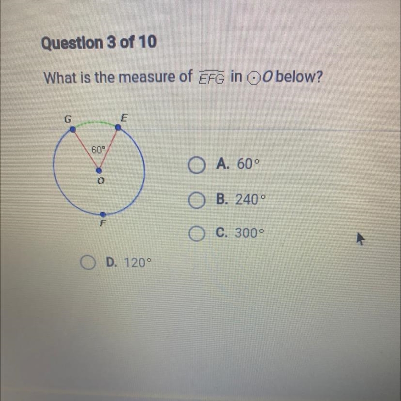 What is the measure of EFG in O0 below?-example-1