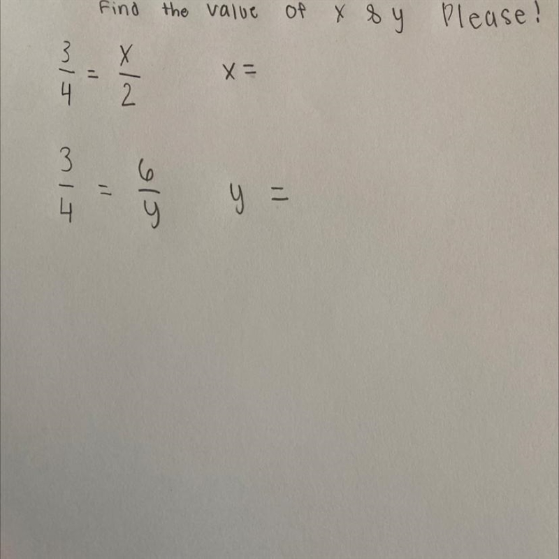 PLS FIND THE VALUE OF Y AND X THANKSSSS <3-example-1