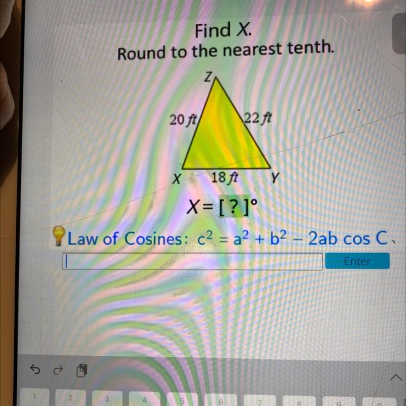 Find the value of x. Round to the nearest tenth-example-1