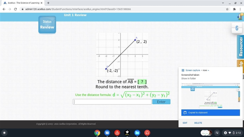 Find the distance of AB.-example-1