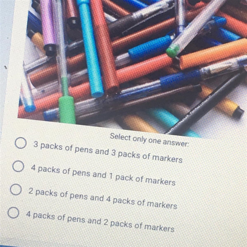 a student is buying pens and markers for school. Packs of pens cost $2.75 each and-example-1