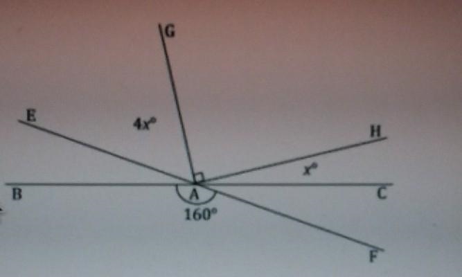 Find the measurements of <CAH and <EAG what is the value of x ​-example-1