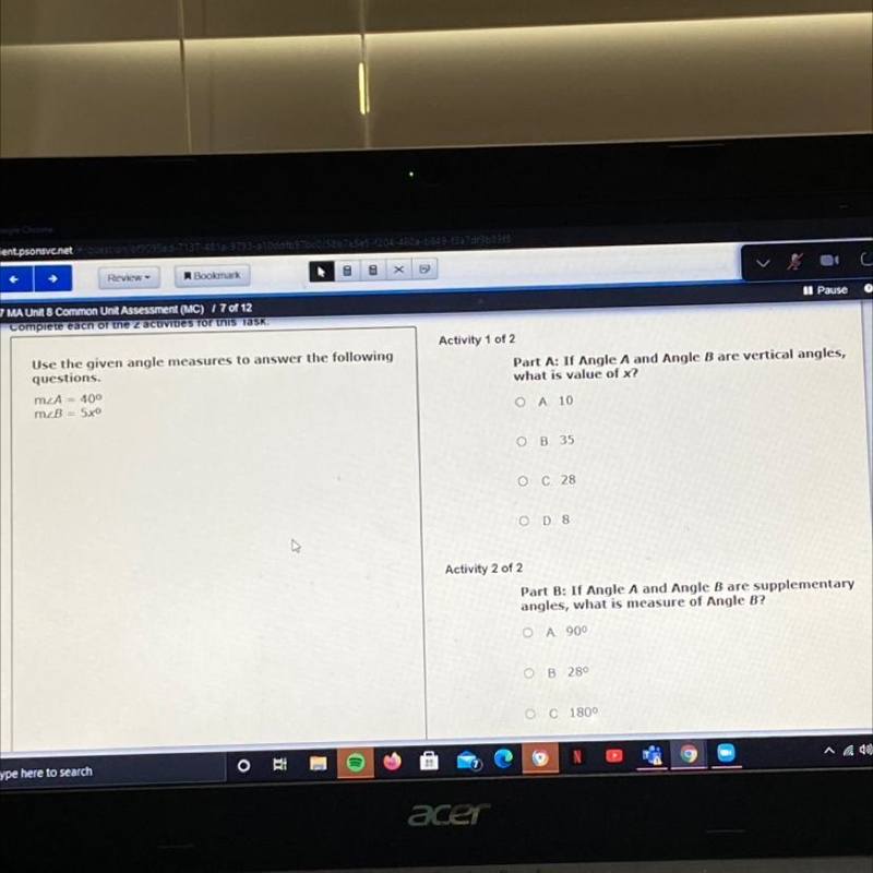 (HURRY PLZ)Use the given angle measures to answer the following questions. M m Activity-example-1