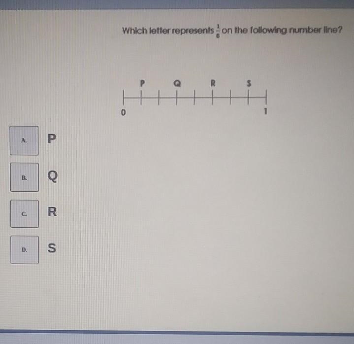 Which letter represents 1/8on the following number line​-example-1