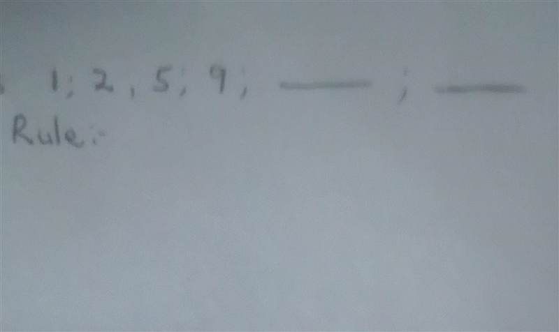 1, 2, 5, 9, Rule i- what is the rule ​-example-1