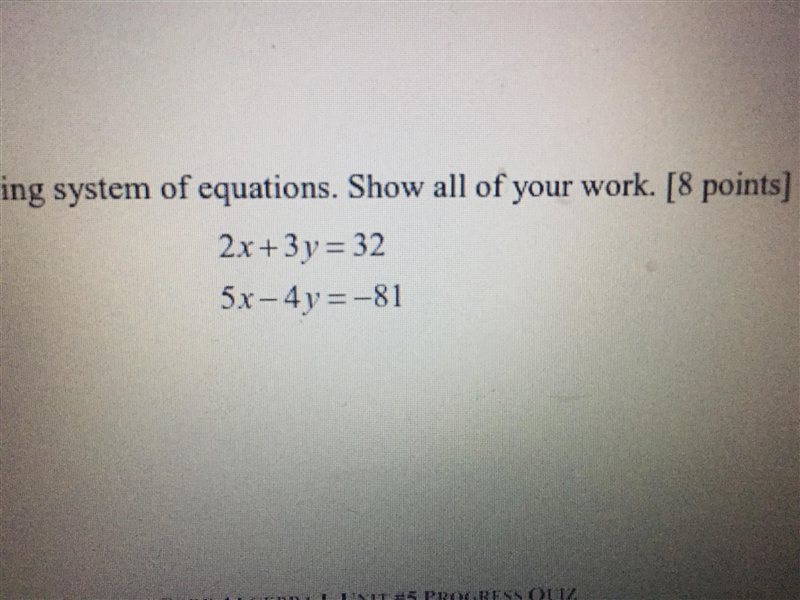 I BEG YOU I WILL DO ANYTHING HELP algebraically solve the following system of equations-example-1