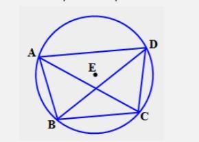 In circle E, (a) identify a pair of congruent inscribed angles and (b) name the arc-example-1