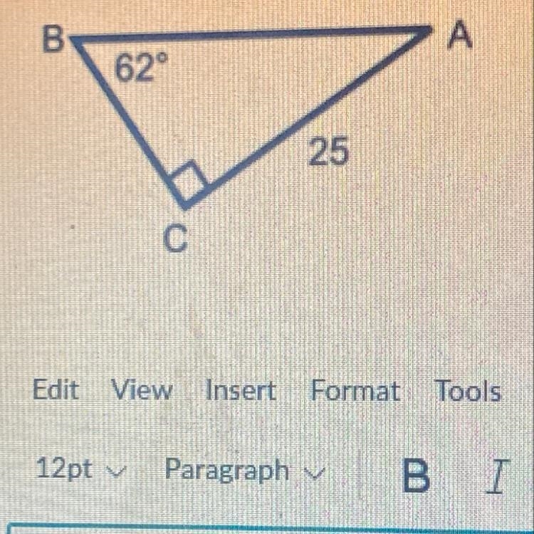 Solve the right triangle-example-1