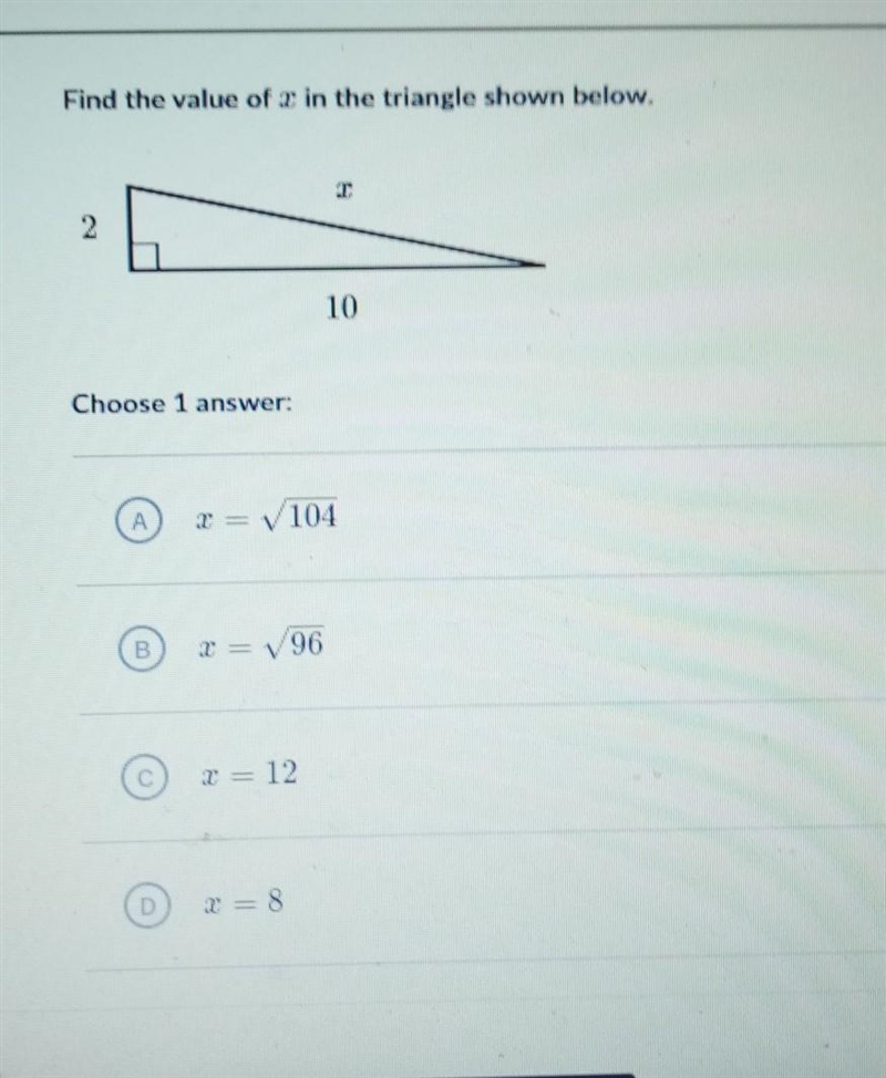 Find the value of r in the triangle shown below. ​-example-1