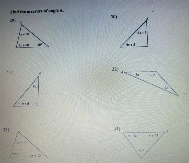 Please help me I don’t know the steps to solving/finding the measure of A (Geometry-example-1