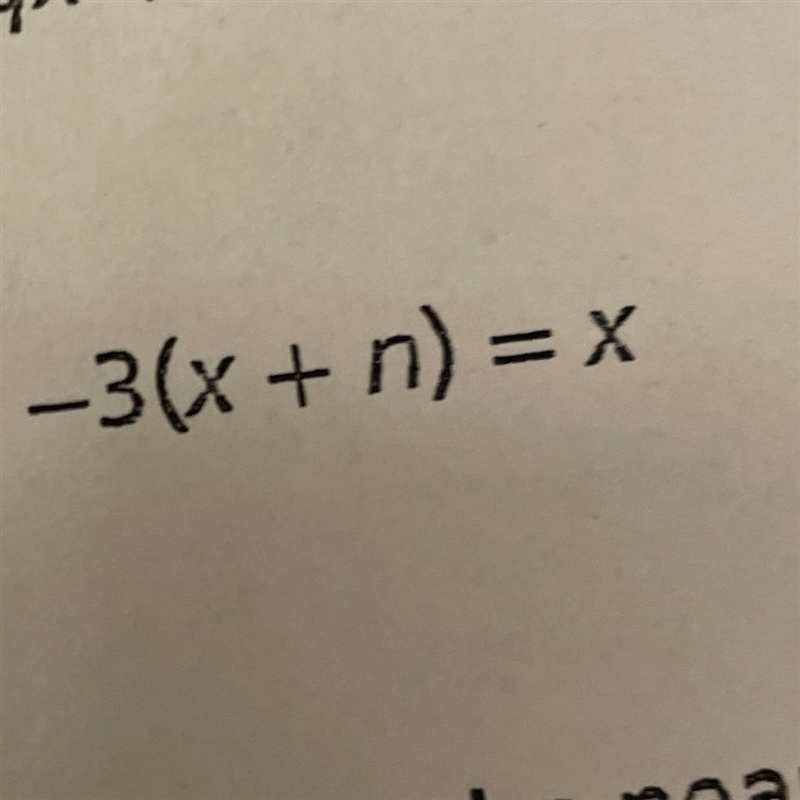 Solve for x. -3(x+n)=x-example-1