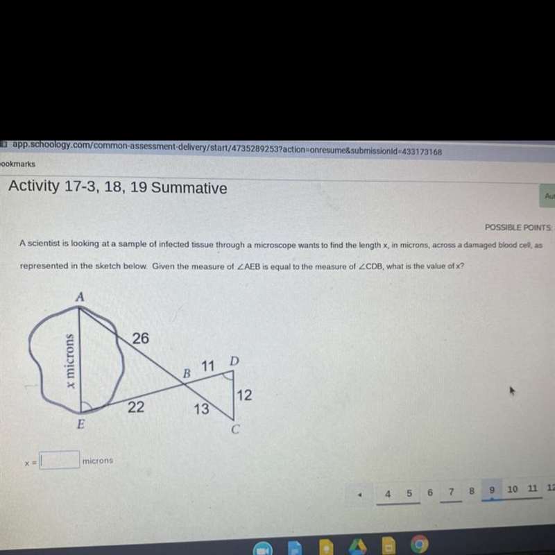 What would the numbers of microns be for this question?-example-1