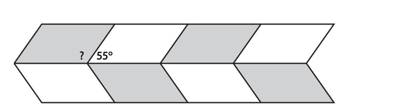 What is the unknown angle measure in this pattern?-example-1