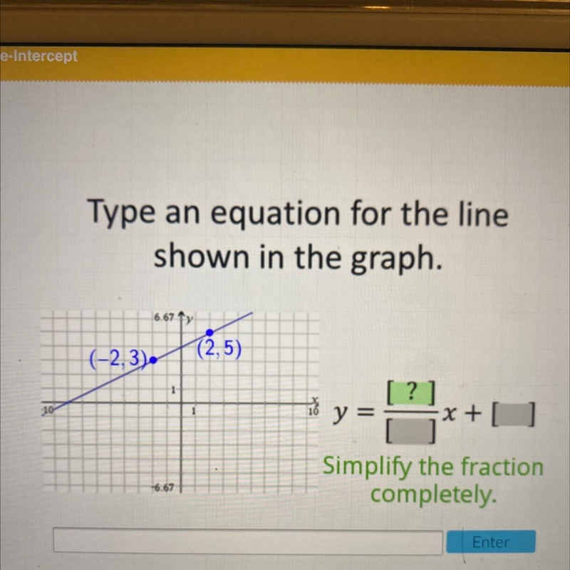 Type equation for the line shown in the graph￼-example-1