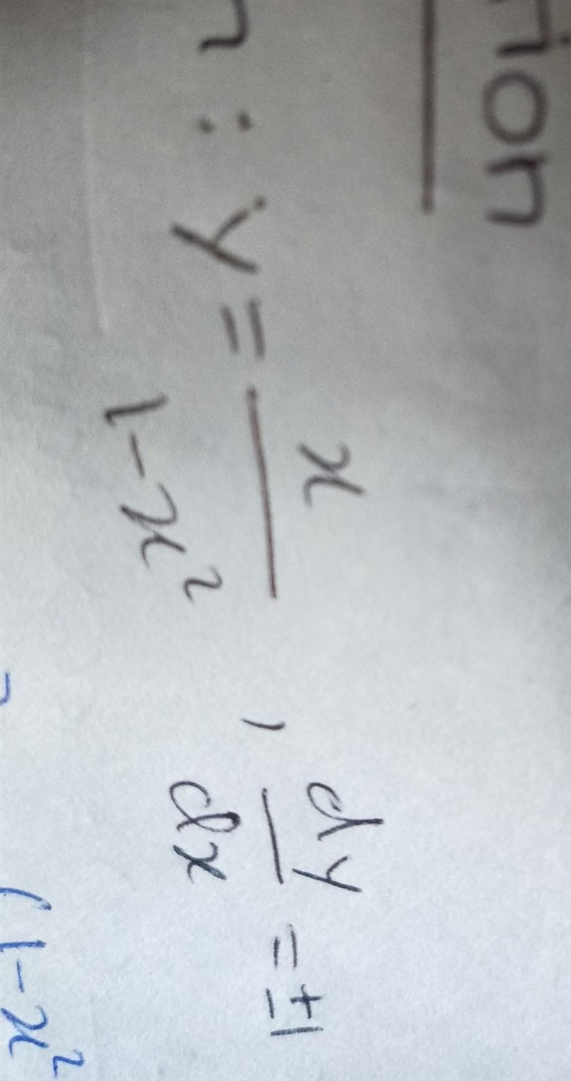 Plz help me find answer. what are the coordinates of slope when y= x/1–x² when dy-example-1