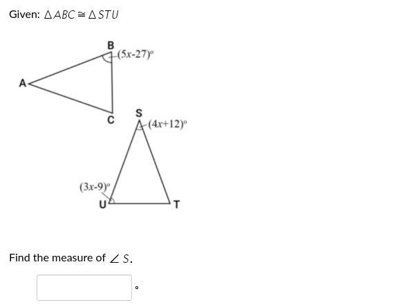 Find the measure of ∠S.-example-1