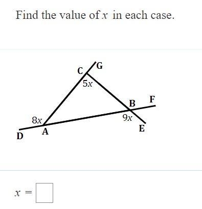 Please answer this!: Find the value of x in each case...-example-2