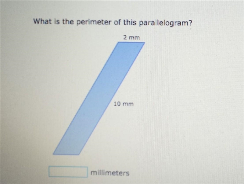 What is the perimeter of this parallelogram? ​-example-1