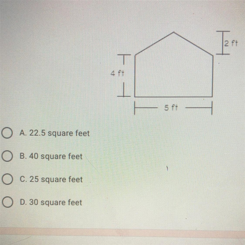 The back of a dog house Rylan is building is shown below. Find the total area.-example-1