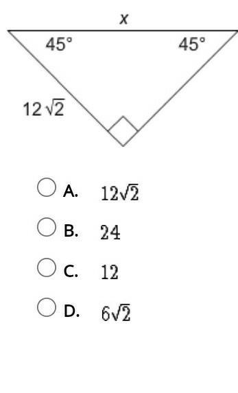 What is the value of x in the triangle? ​-example-1