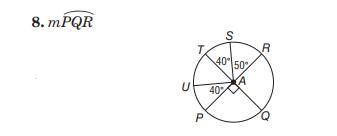 PLEASE HELP Page 125 #8 Arc PR = ___ degrees-example-1