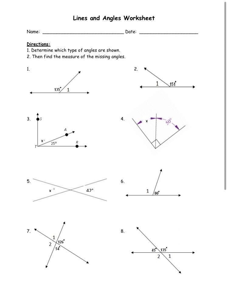 Directions: 1. Determine which type of angles are shown. 2. Then find the measure-example-1