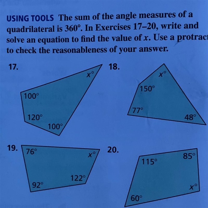 What should the equations look like for each number? 17-20-example-1