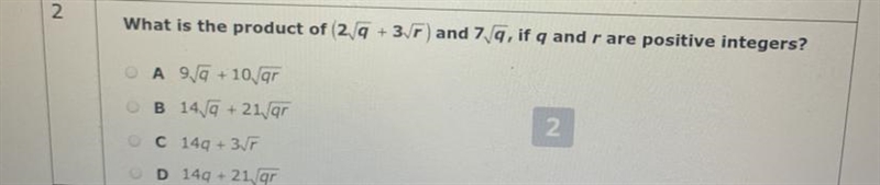 PLEASSSEEE HELLPPP What is the product if q and r are positive integers? A B C D **I-example-1