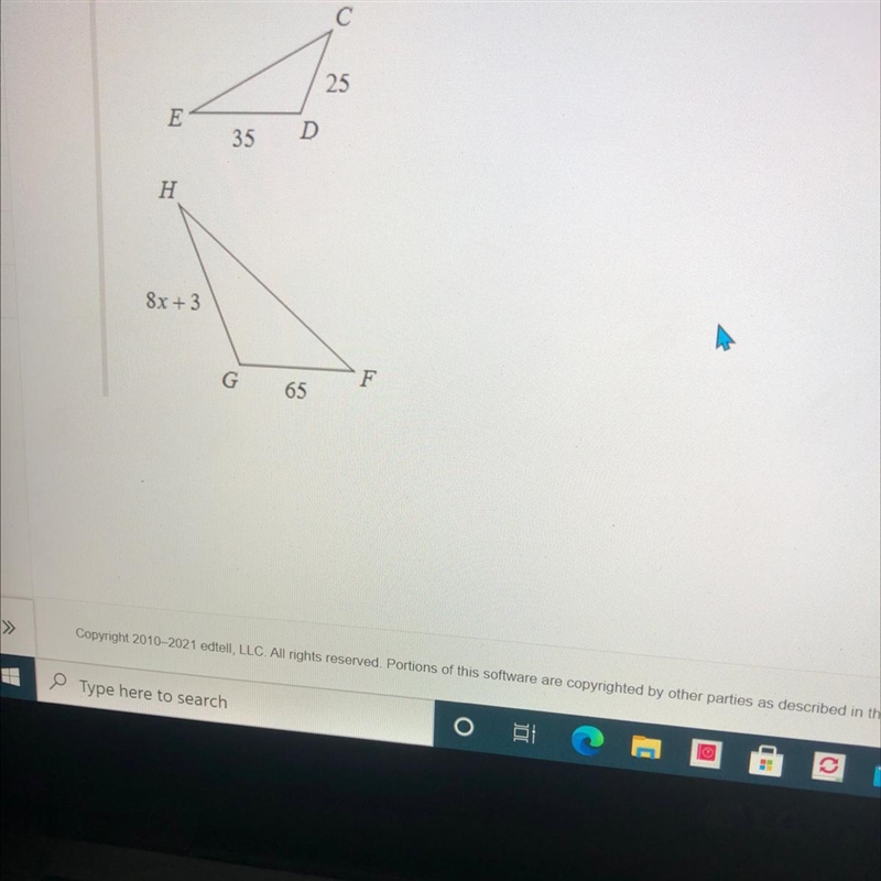 Solve for x the triangles are the same-example-1