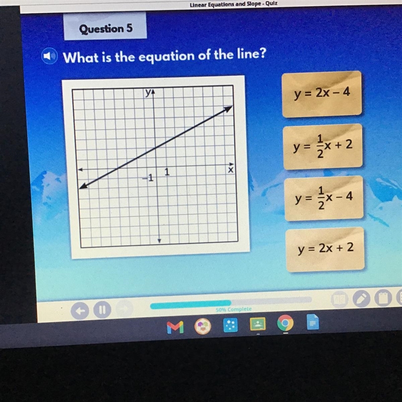 What is the equation of the line-example-1