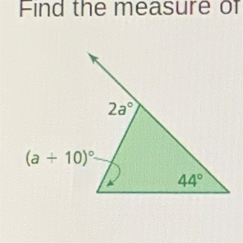 Find the measure of the exterior angle.-example-1