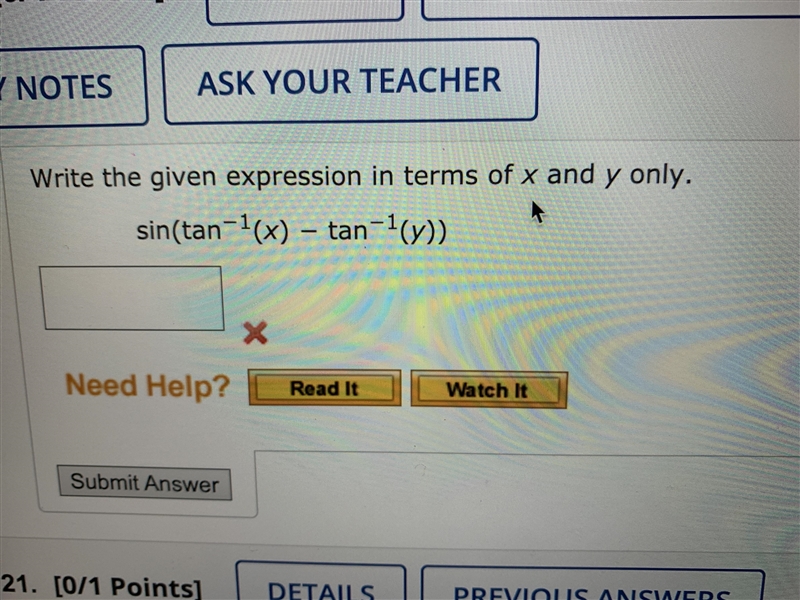 Write given expression in terms of x and y only. Answer the picture pls-example-1