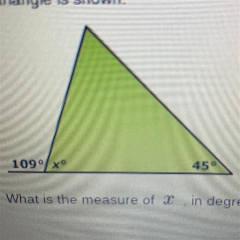 What is the measure of X , in degrees?-example-1