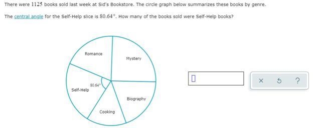 There were 1125 books sold last week at Sid's Bookstore. The circle graph below summarizes-example-1