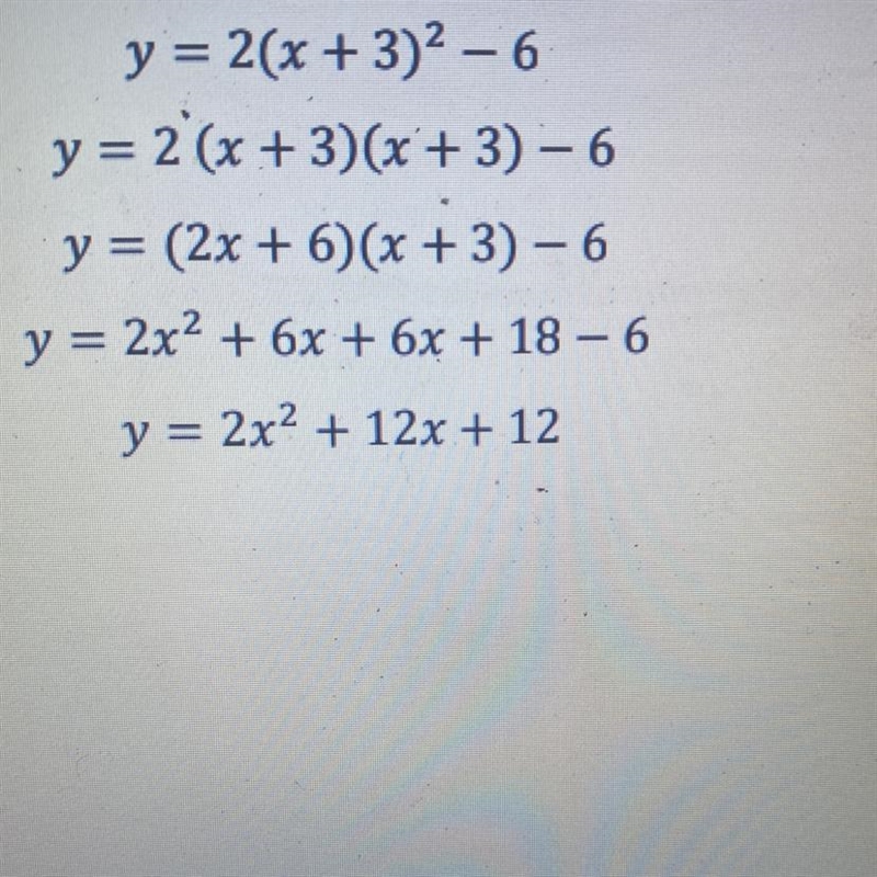 Explain in vertex form to standard form-example-1