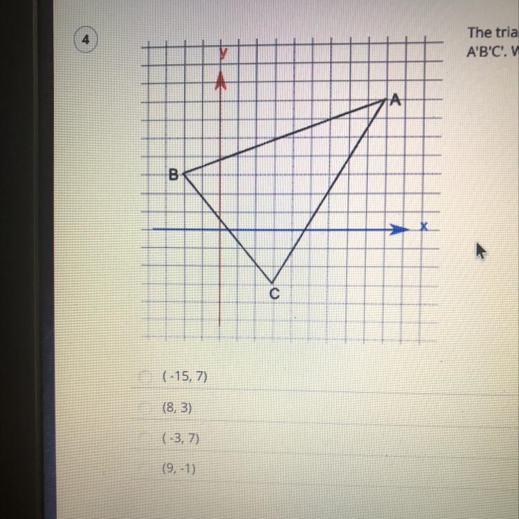 The triangle ABC is reflected across the line x=3 creating a new, similar triangle-example-1