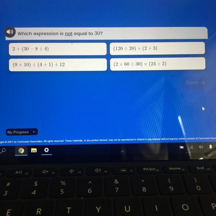 Which is not equal to 30?-example-1