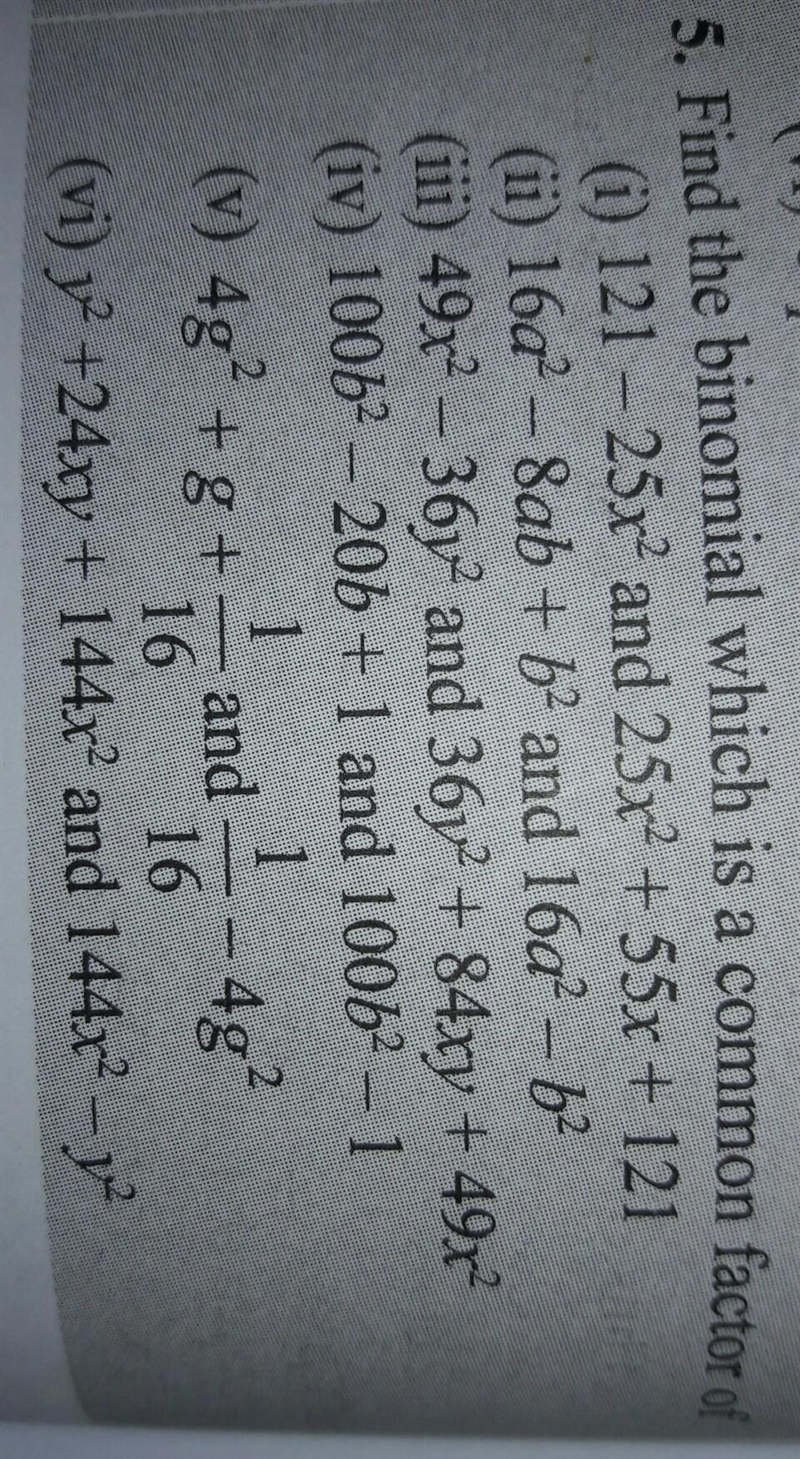 Find the binomial which is a common factor of:- plz ans it fast... ​-example-1