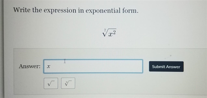 Write the expression in exponential form. ​-example-1