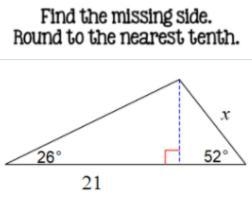 Find The Missing Side. Round to the Nearest Tenth.-example-1