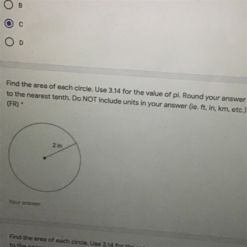 Find the area of each circle. Use 3.14 for the value of pi. Round your answer to the-example-1