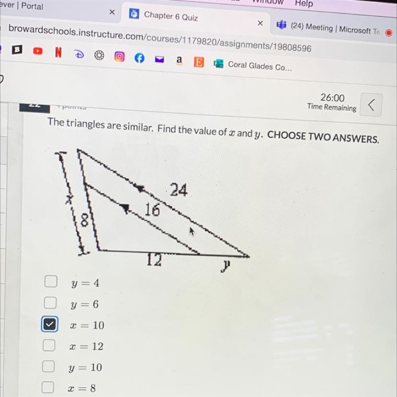 Find x and y this is geometry-example-1