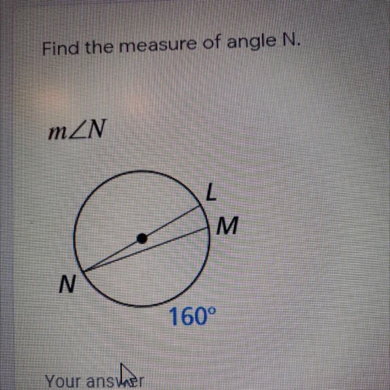 Find the measure of angle N Help-example-1