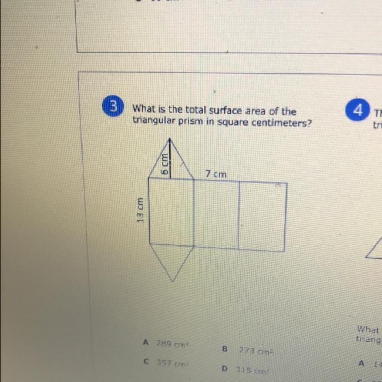 What is the total surface area of the triangular prism in square centimeters? 6 cm-example-1