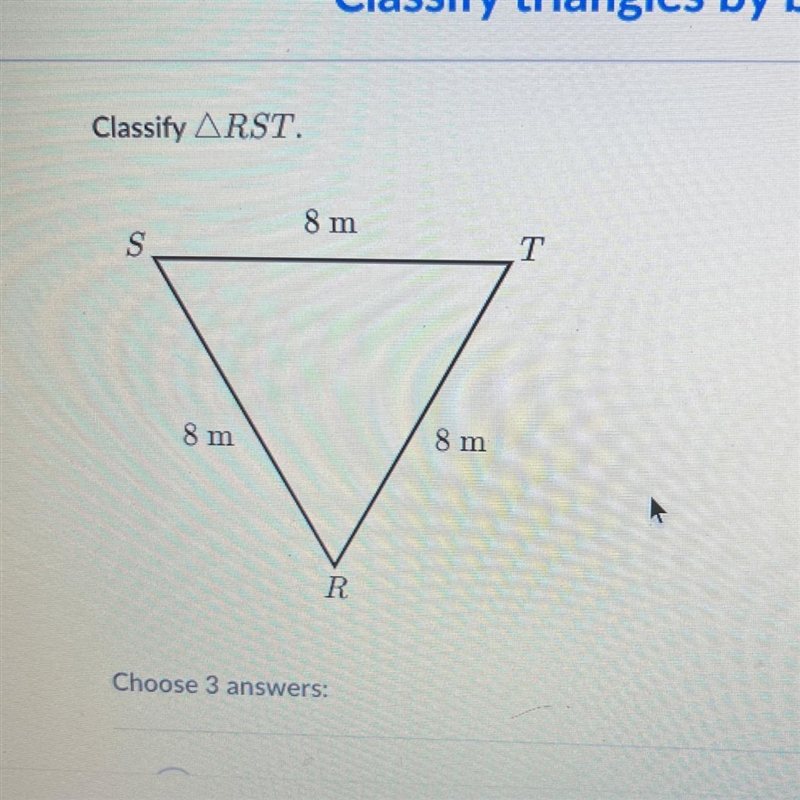 Choose 3 answers A. Obtuse triangle B. Isosceles triangle C. Acute triangle D. Scalene-example-1