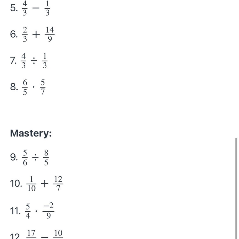 Complete the following operations listed below. Simplify fully.-example-1