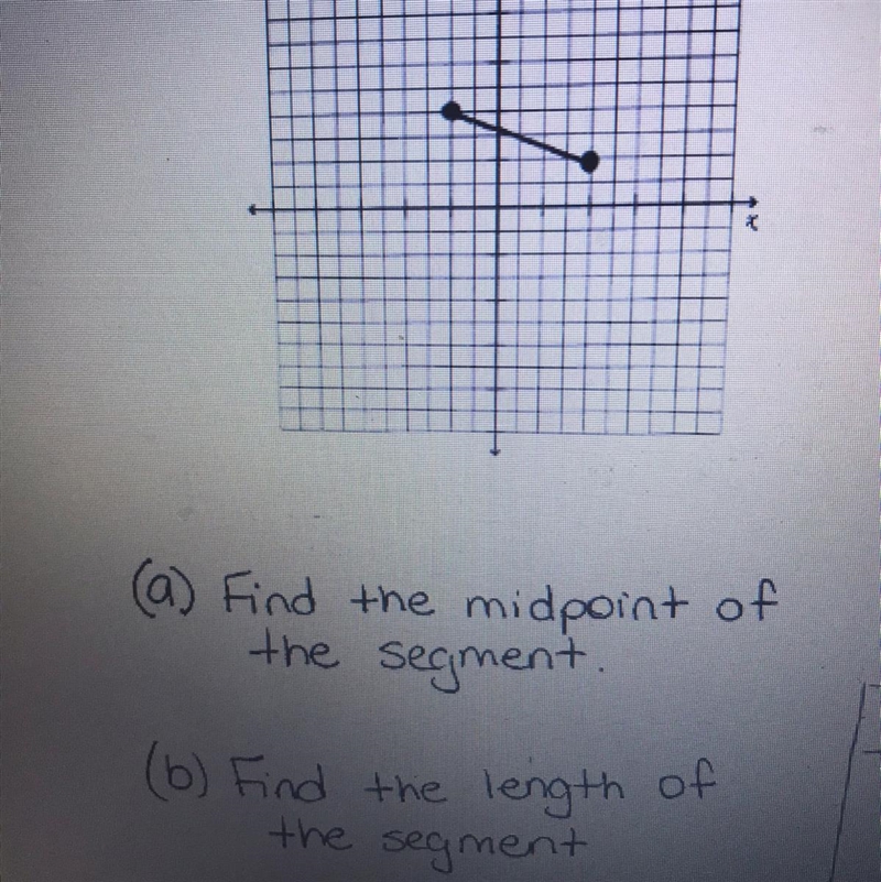 (A) Find the midpoint of the segment (B) Find the length of the segment-example-1